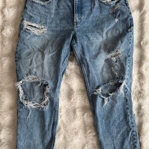 Abercrombie & Fitch Blue Denim High Rise Mom Jeans